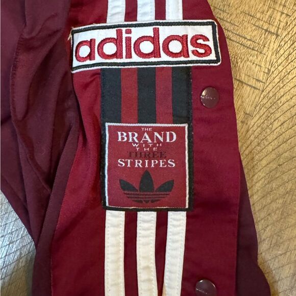 Adidas Originals Adibreak Burgundy Iconic Tear Away Side Snap Track Pants - Picture 9 of 12
